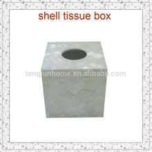 Diseño natural de la caja del tejido de Shell de agua dulce blanco de Seashell